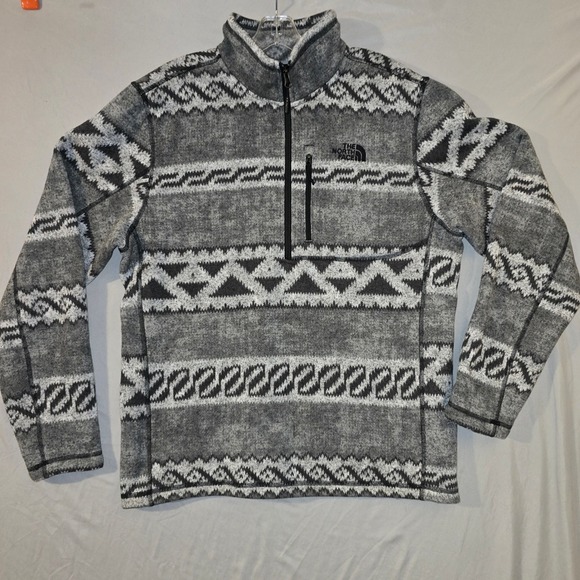 The North Face Other - The North Face Pullover Large Mens Grey Fair Isle Gordon Lyons 1/4 Zip Fleece